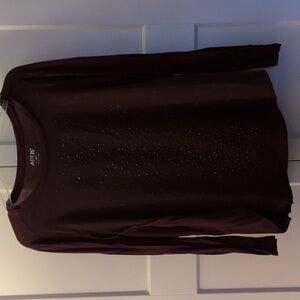 Apt. 9 Women's Dark Burgundy Embellished Shirt.